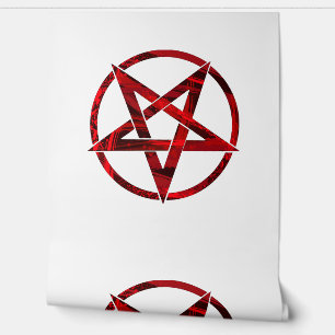 Papel Pintado Pentagrama del Diablo Rojo
