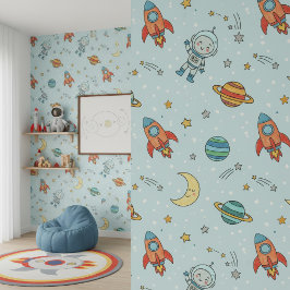 Papel Pintado Pequeña aventura espacial del astronauta ID1232