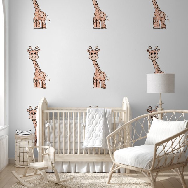 Papel Pintado Pequeña jirafa grande de bebé de guardería infanti (Niños)