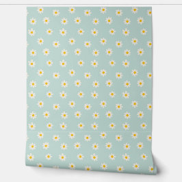 Papel Pintado Pequeñas Margaritas - azul turquesa suave