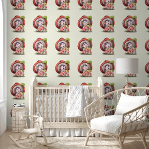 Papel Pintado Pequeño Hongo y Oruga Divertido