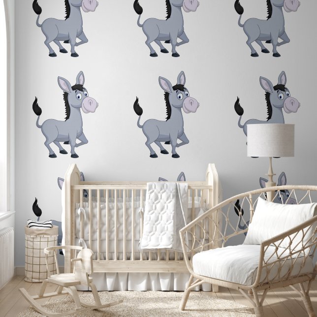 Papel Pintado Pequeño y feliz burro (Niños)