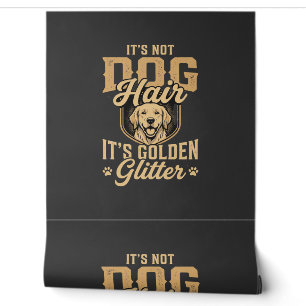 Papel Pintado Perrito de pelo dorado divertido con purpurina