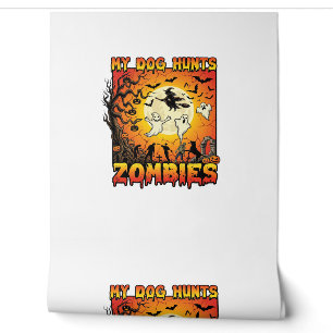 Papel Pintado Perro Caza Zombies Fantasmas de Halloween Bruja Lu