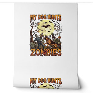 Papel Pintado Perro Caza Zombies Halloween Pastor Alemán Luna_1