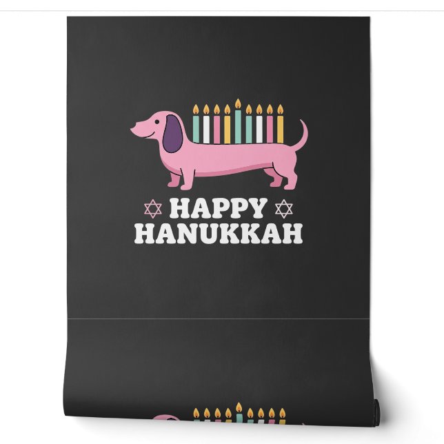 Papel Pintado Perro Dachshund feliz Hanukkah (Desenrollar)