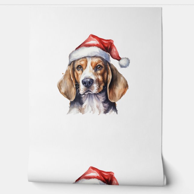 Papel Pintado Perro de los Navidades Beagle (Desenrollar)