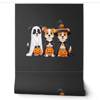 Papel Pintado Perro Retriever Dorado Fantasma Halloween Truco o