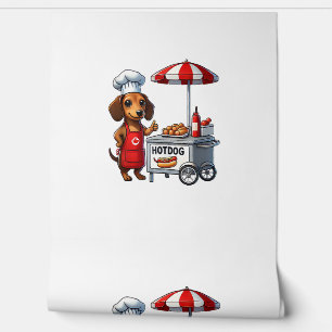 Papel Pintado Perro salchicha divertido perro dachshund sandwich