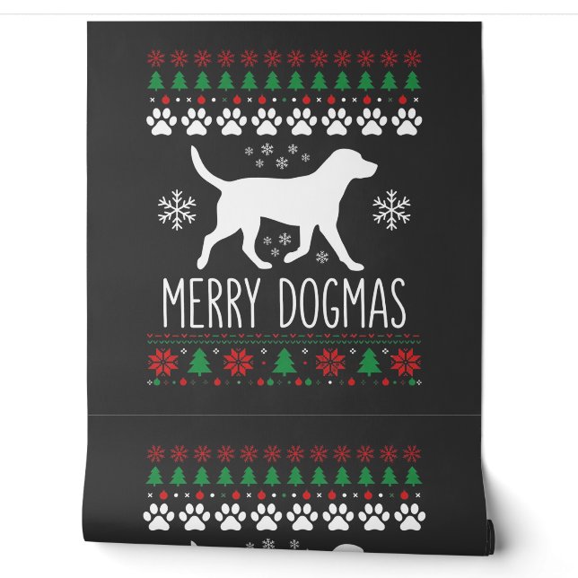 Papel Pintado Perro Vector de Navidad de Dogmas Alegres (Desenrollar)