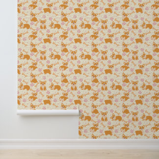 Papel Pintado Perros de corgi cutto