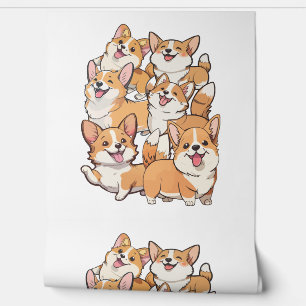 Papel Pintado Perros felices de Corgi