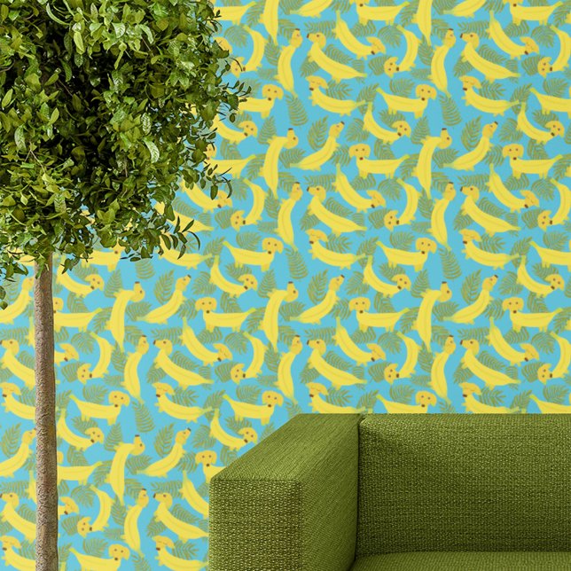 Papel Pintado Perros plásticos tropicales de banana con estampad (Subido por el creador)