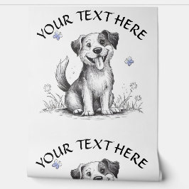 Papel Pintado Personaliza el perro con cachorro y las mariposas 
