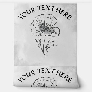 Papel Pintado Personalización de nombre Texto Simple Flor de ama