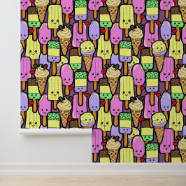 Papel Pintado Personalizado Kawaii Personajes De Comida Niños Do