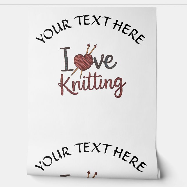 Papel Pintado Personalizado Me Encanta El Diseño de Punto Editar (Desenrollar)