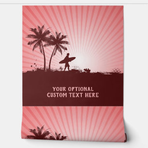 Papel Pintado Personalizado Text Beach Surfer