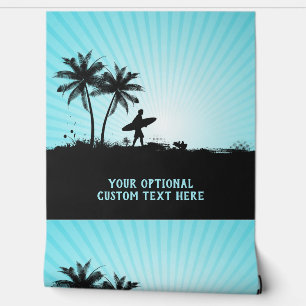 Papel Pintado Personalizado Text Beach Surfer