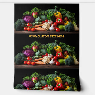 Papel Pintado Personalizado Texto Verduras frescas
