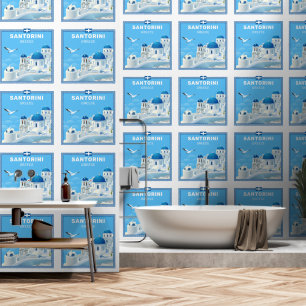 Papel Pintado Personalizado Textos Santorini Grecia