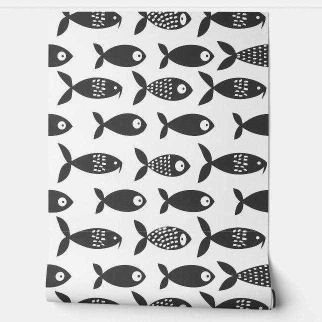 Papel Pintado Pescado escandinavo Marina Azul (Desenrollar)