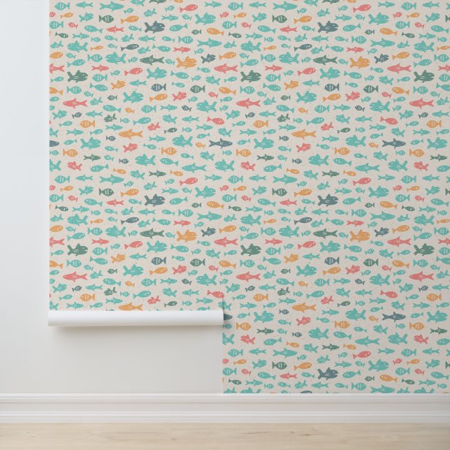 Papel Pintado Pescado Natación Náutica Patrón de vida marina (Solicitud)