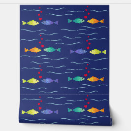 Papel Pintado Pescado romántico lindo en el océano