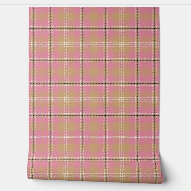 Papel Pintado Pescado rosa beige clásico (Desenrollar)