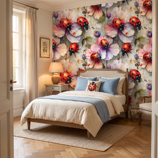 Papel Pintado Pétalo Escarlata Suerte Mariquita Peel & Stick