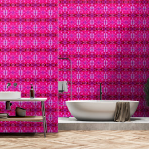 Papel Pintado Pétalos de rosa rosado vibrante patrón floral de t