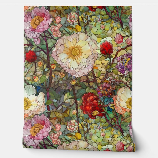 Papel Pintado Pétalos De Vidrio Botánico (Desenrollar)
