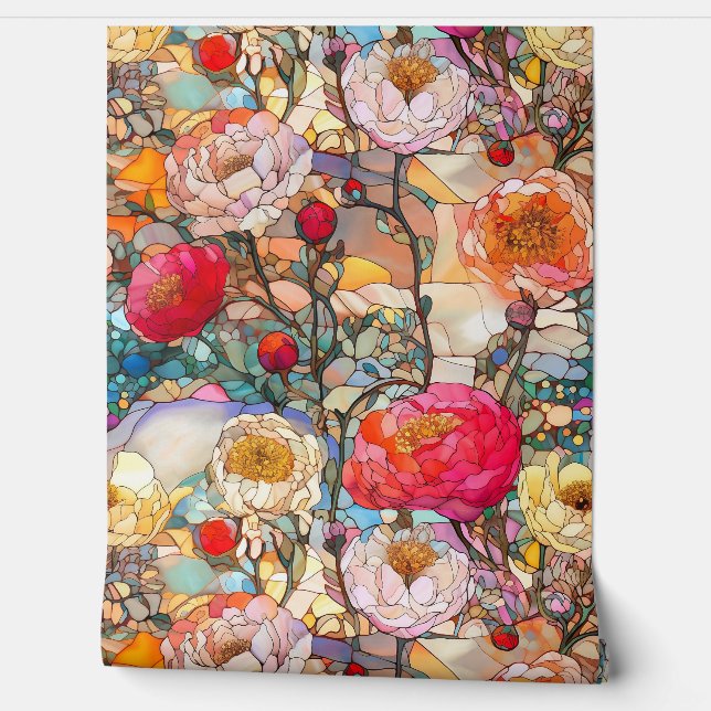 Papel Pintado Pétalos De Vidrio Botánico (Desenrollar)