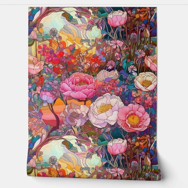 Papel Pintado Pétalos De Vidrio Botánico (Desenrollar)