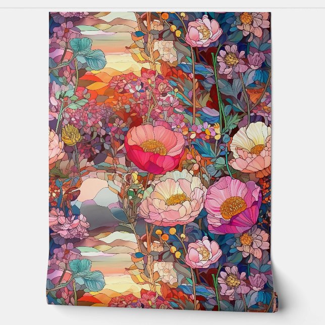 Papel Pintado Pétalos De Vidrio Botánico (Desenrollar)