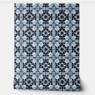 Papel Pintado Petición de la flor de la flor Regal - Azul, Blanc
