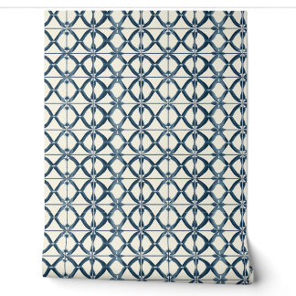 Papel Pintado Petite de Interlace Oceánico - Marina, Beige - Cos