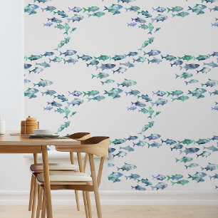 Papel Pintado Pez Azul Pequeño Náutico