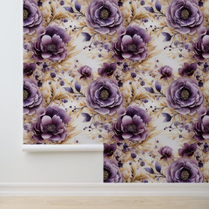 Papel Pintado Pez Púrpura De Serenidad Petal Y Palo