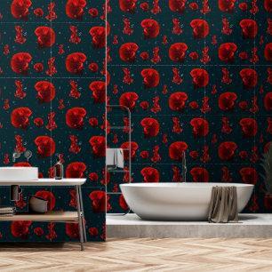 Papel Pintado Pez Y Palo De Pescado Siam Rojo