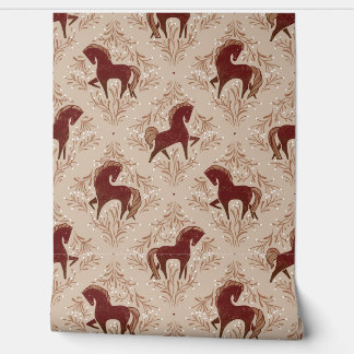 Papel Pintado Pferde mit floral Elementen