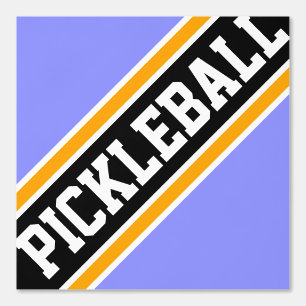 Papel Pintado PICKLEBALL Deportivo Morado Negro Naranja Rayas
