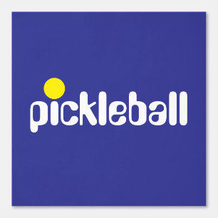 Papel Pintado PICKLEBALL Guay Texto amarillo blanco sobre azul r