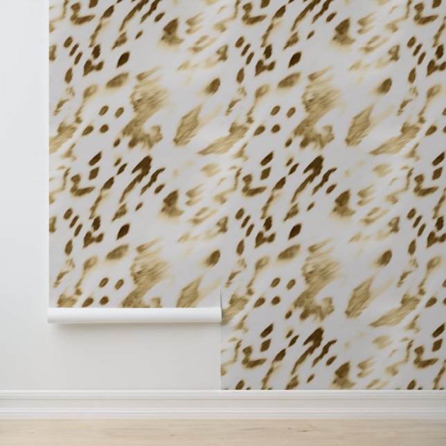 Papel Pintado Piel de vaca blanco dorado (Solicitud)