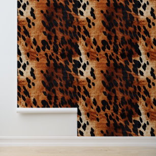 Papel Pintado Piel de vaca marrón crema negra