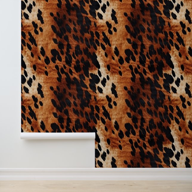 Papel Pintado Piel de vaca marrón crema negra (Solicitud)