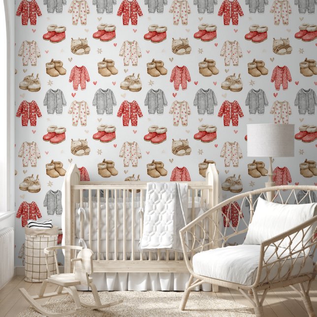 Papel Pintado Pijamas Acogedores Patrón Boho Babyshower (Niños)