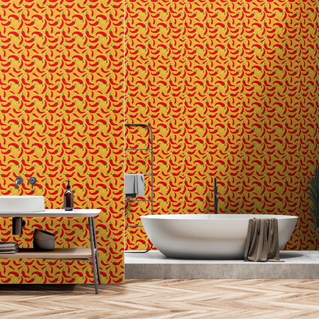 Papel Pintado Pimientos calientes (Baño)