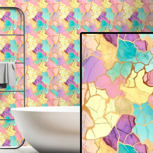 Papel Pintado Pink Aqua Purple & Gold Marged