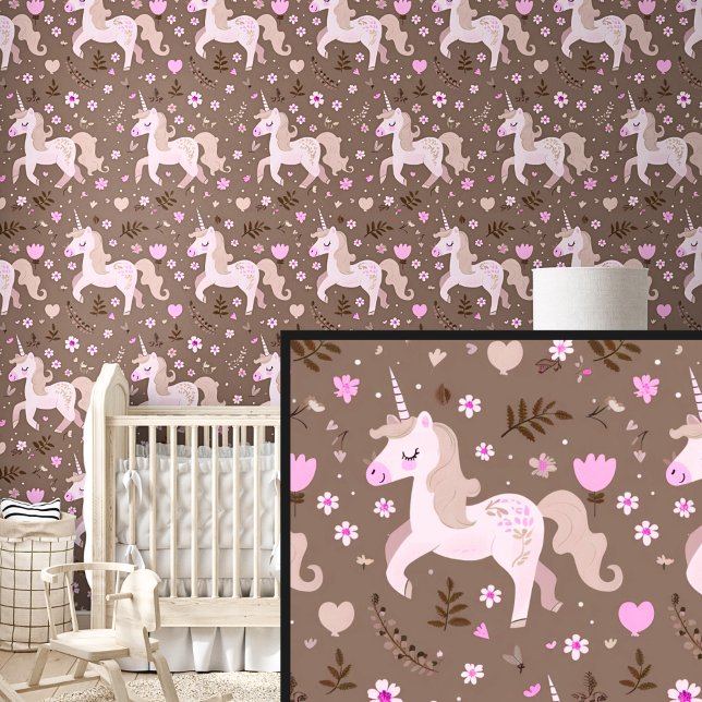 Papel Pintado Pink & Brown de Unicornios (Subido por el creador)
